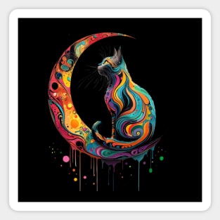 Boho Cat: Free-Spirited Feline Magnet